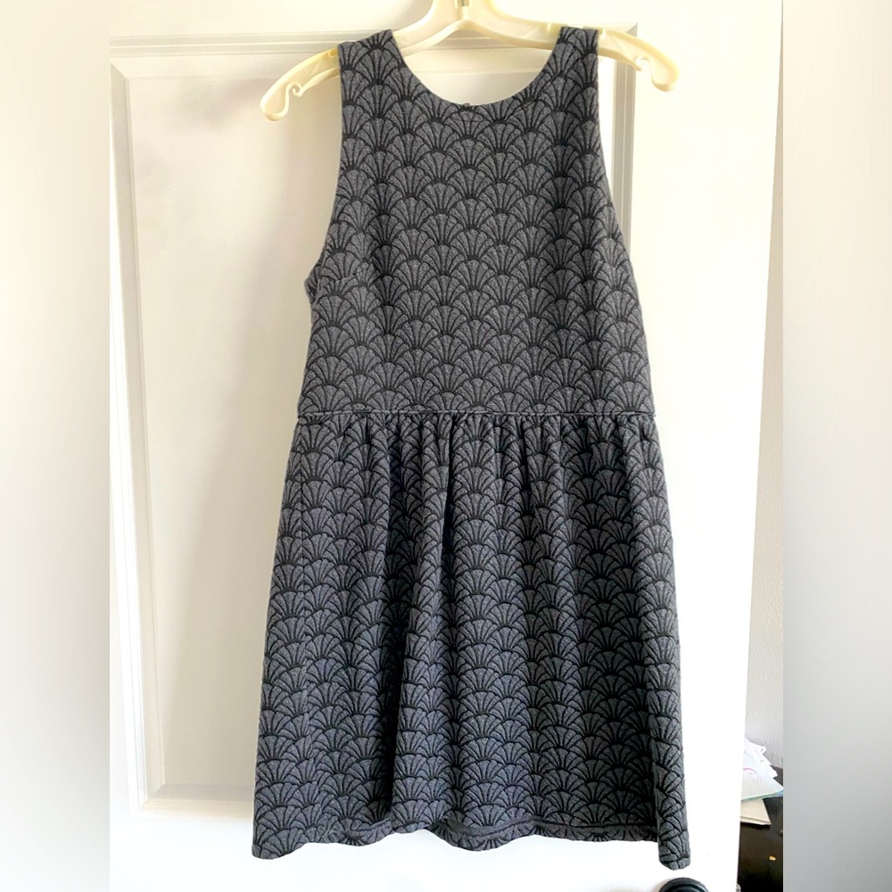 Loft gray and black patterned dress